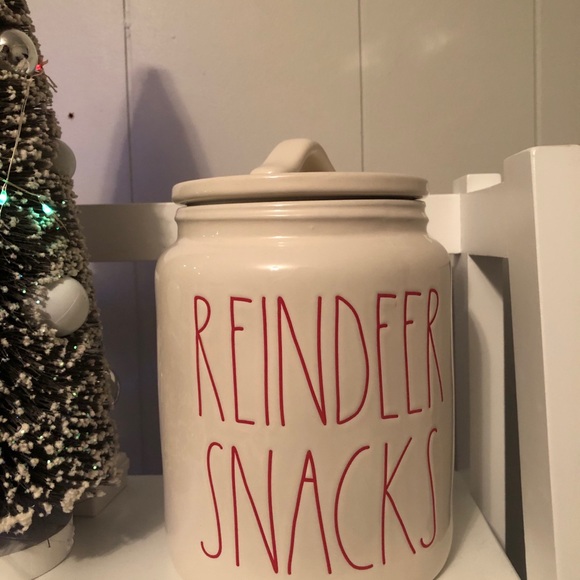 Rae Dunn “Reindeer Snacks” Ceramic Christmas Jar - Picture 2 of 6